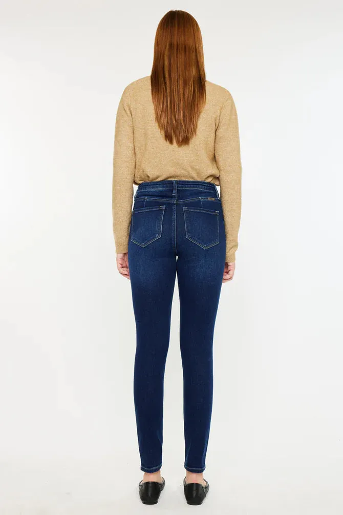 Kan Can Dark Wash High Rise Skinny Light Wool Quick Core