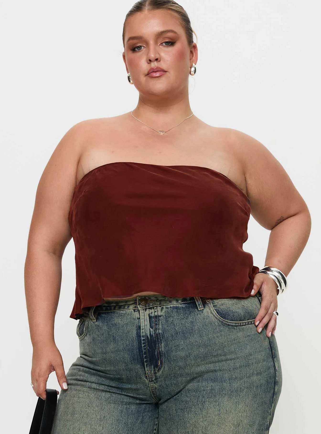 Lucelia Strapless Top Brown Curve QuickRelease Closures