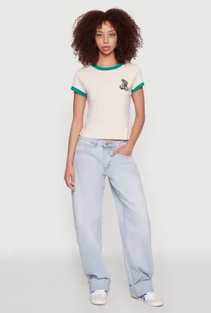 Summer Favorite Rhinestone Cherry Ringer Tee