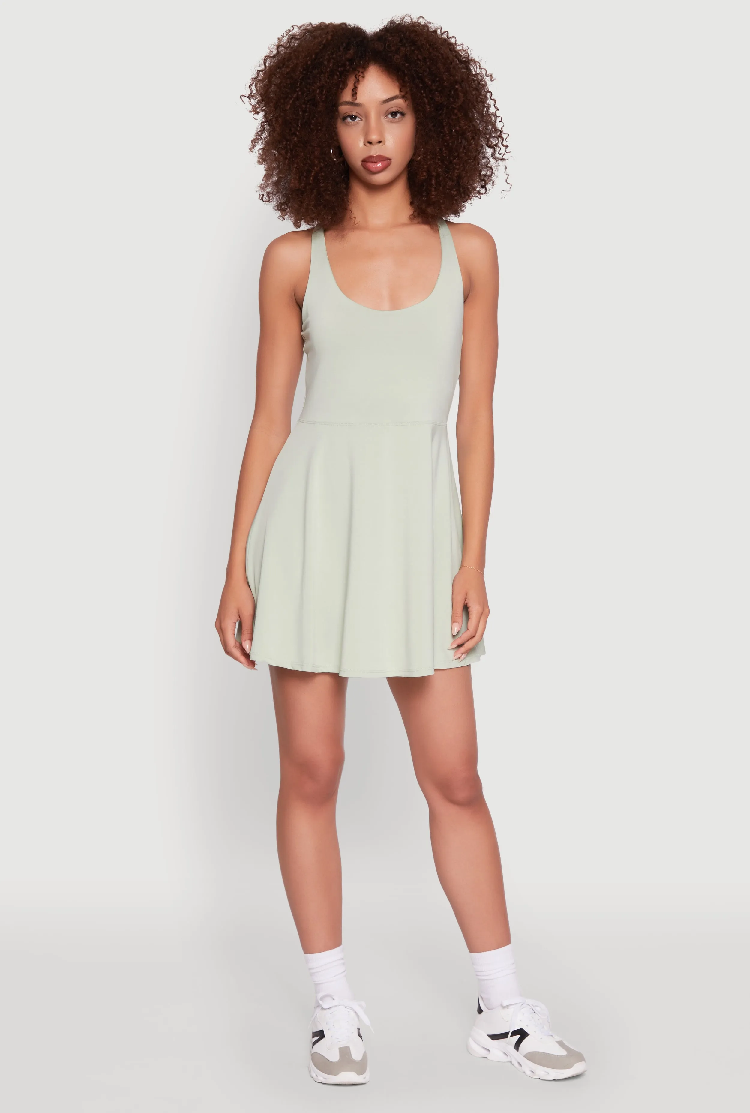 Comfy Design Day-to-evening versatile mini Trendy Criss Cross Back Scoop Neck Tennis Dress