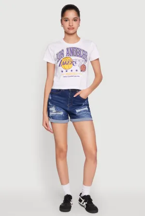 NBA Los Angeles Lakers Cropped Graphic Tee Lightweight Style