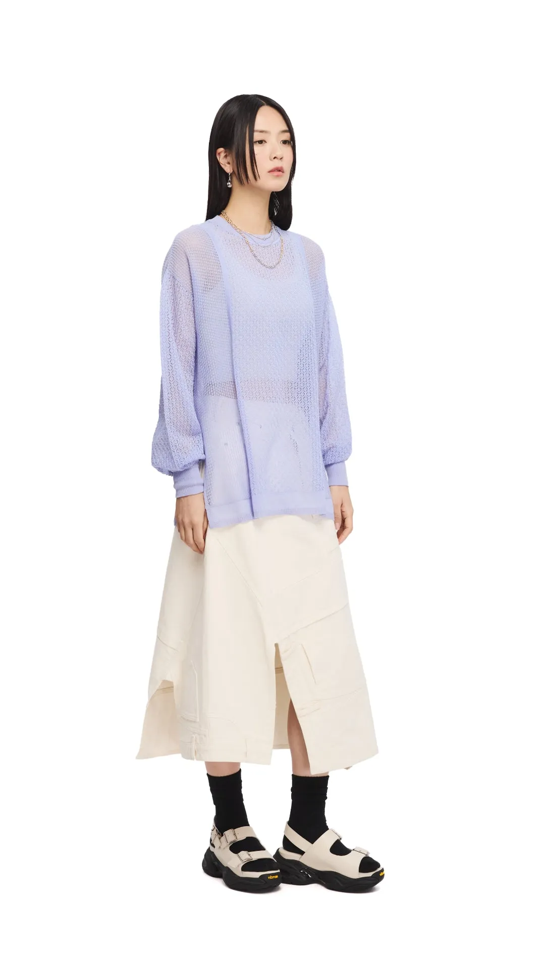 Rebuilt Denim Skirt Back Slit