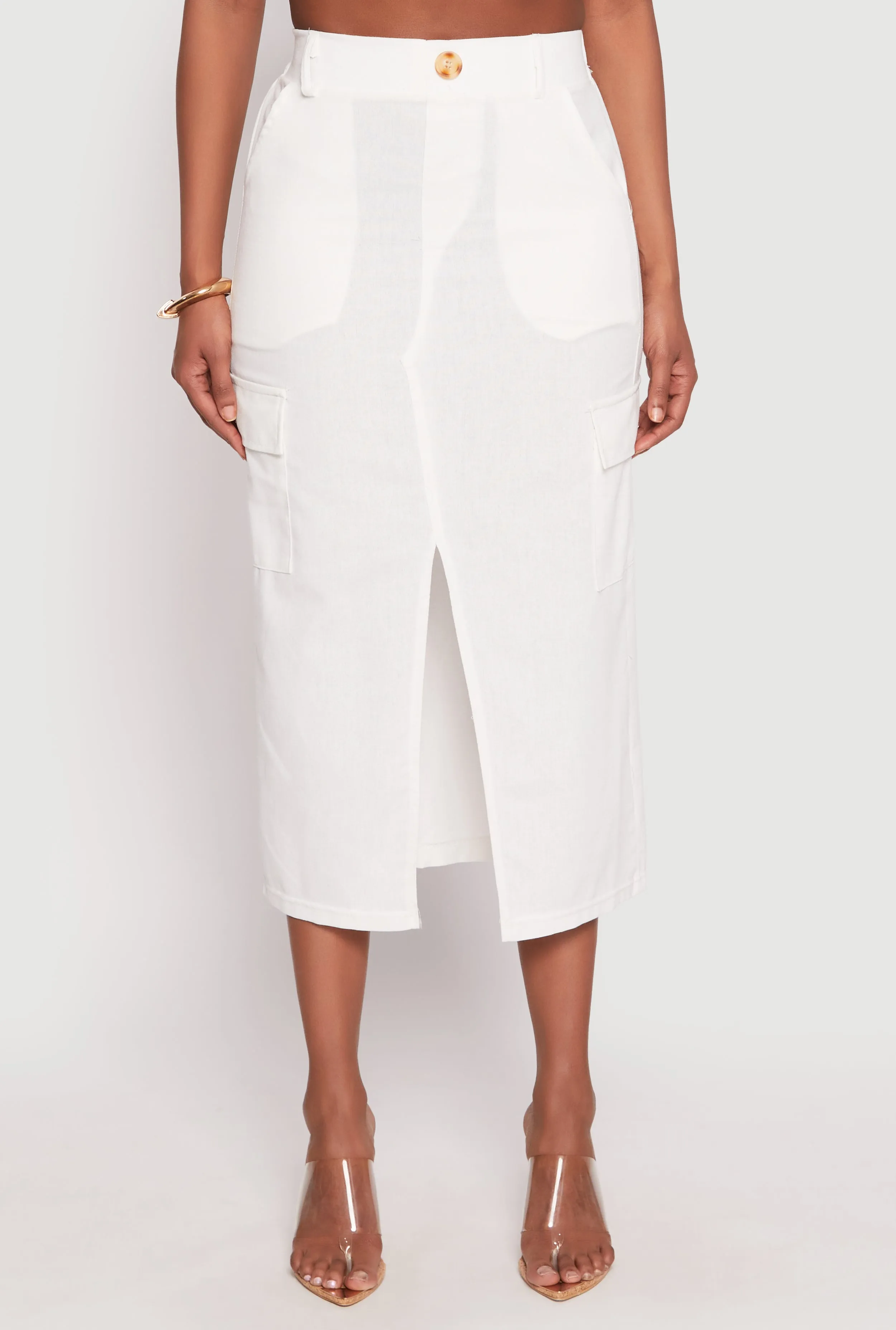 Urban Edge Easy Layer Linen Cargo Midi Skirt