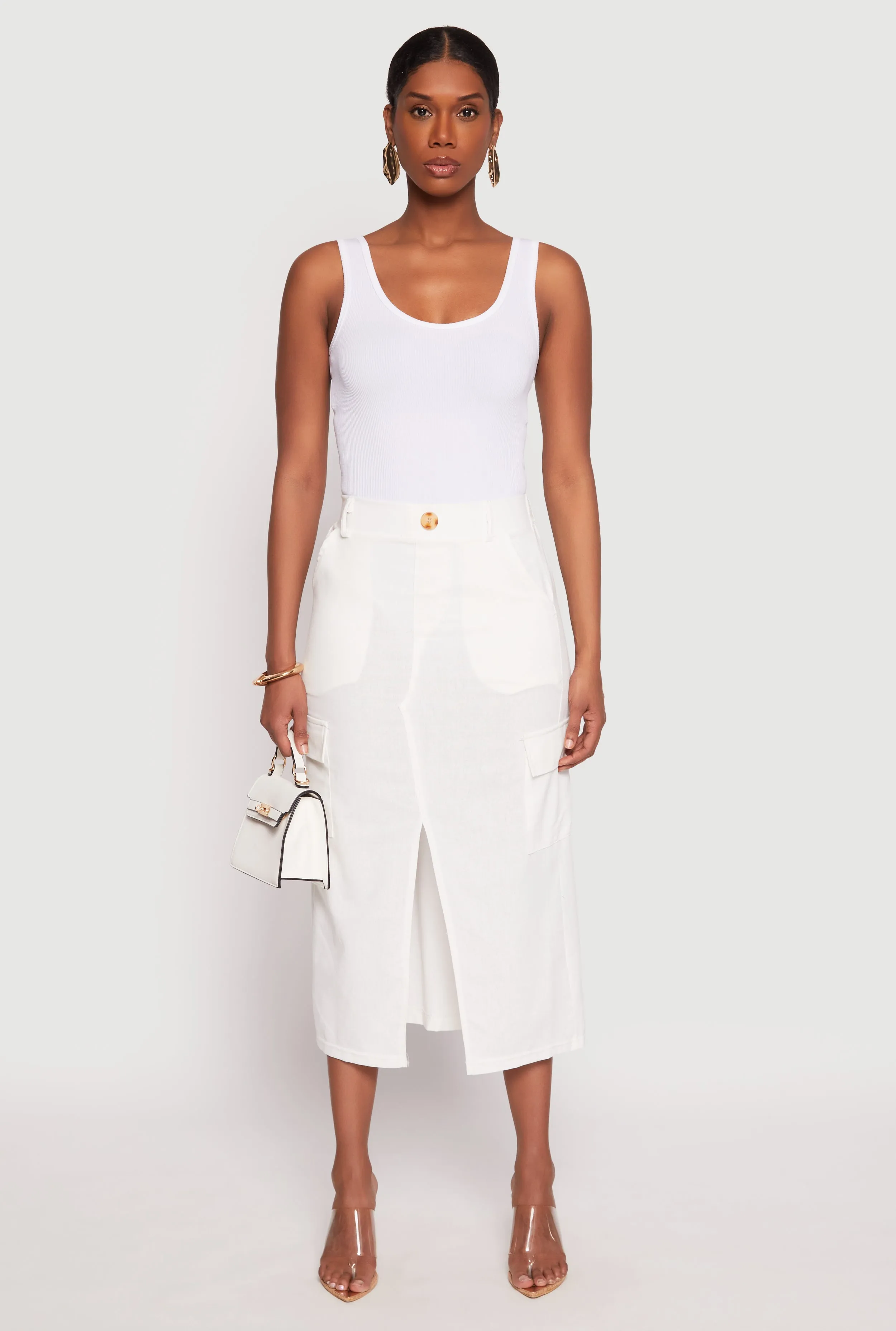 Linen Cargo Midi Skirt music concert