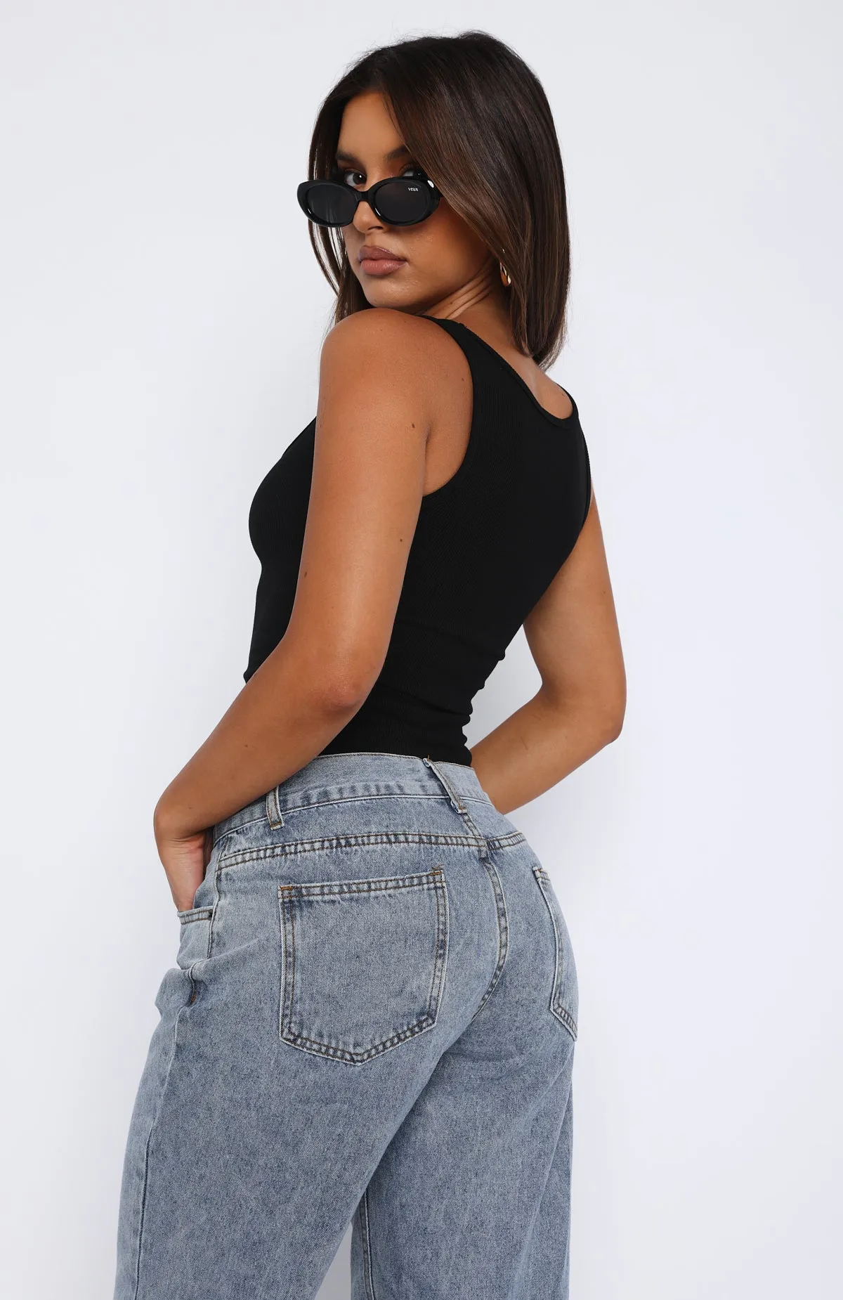 Let Me Adore You Ribbed Tank Top Black deterrence