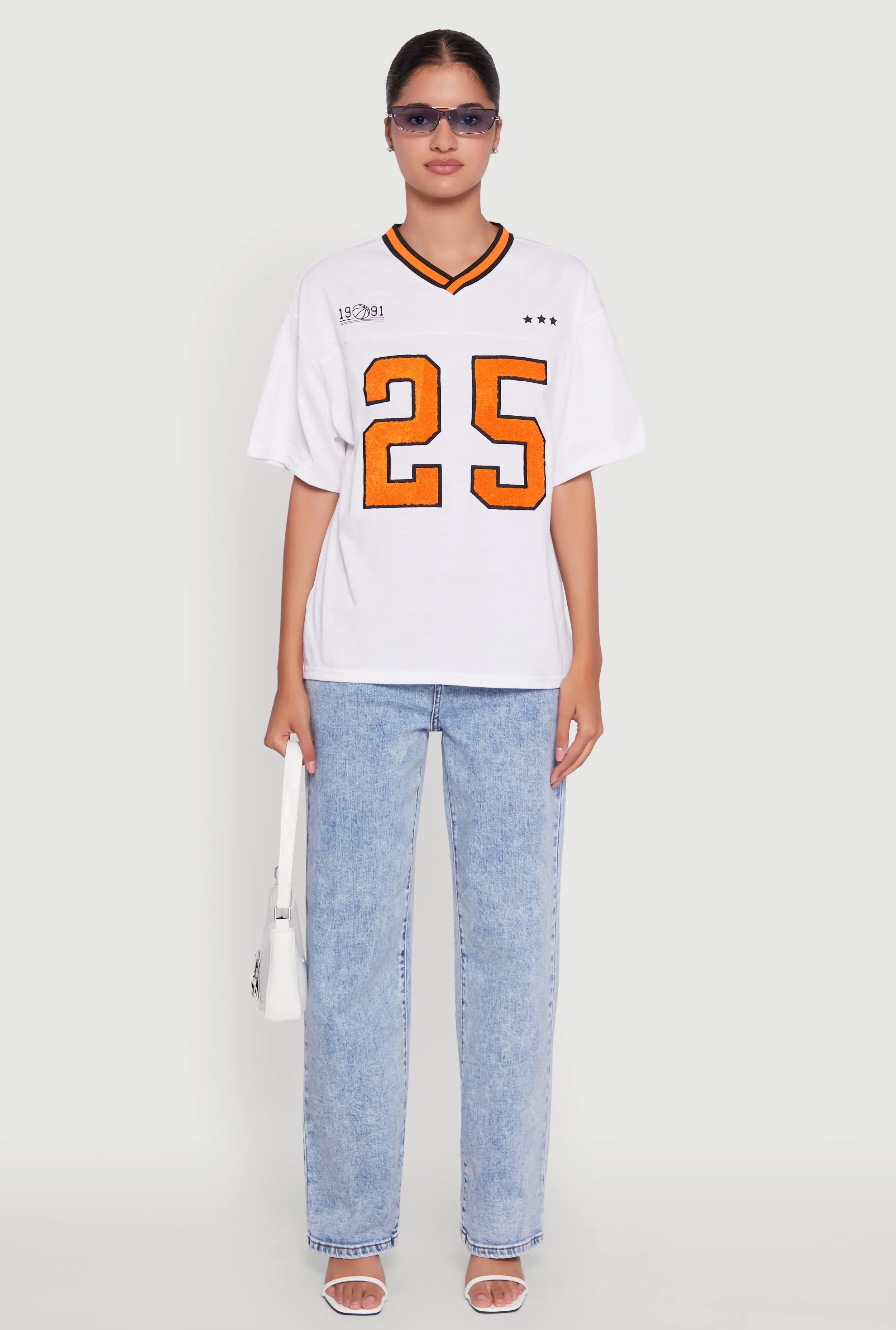 Date night Chenille Graphic Football T-Shirt