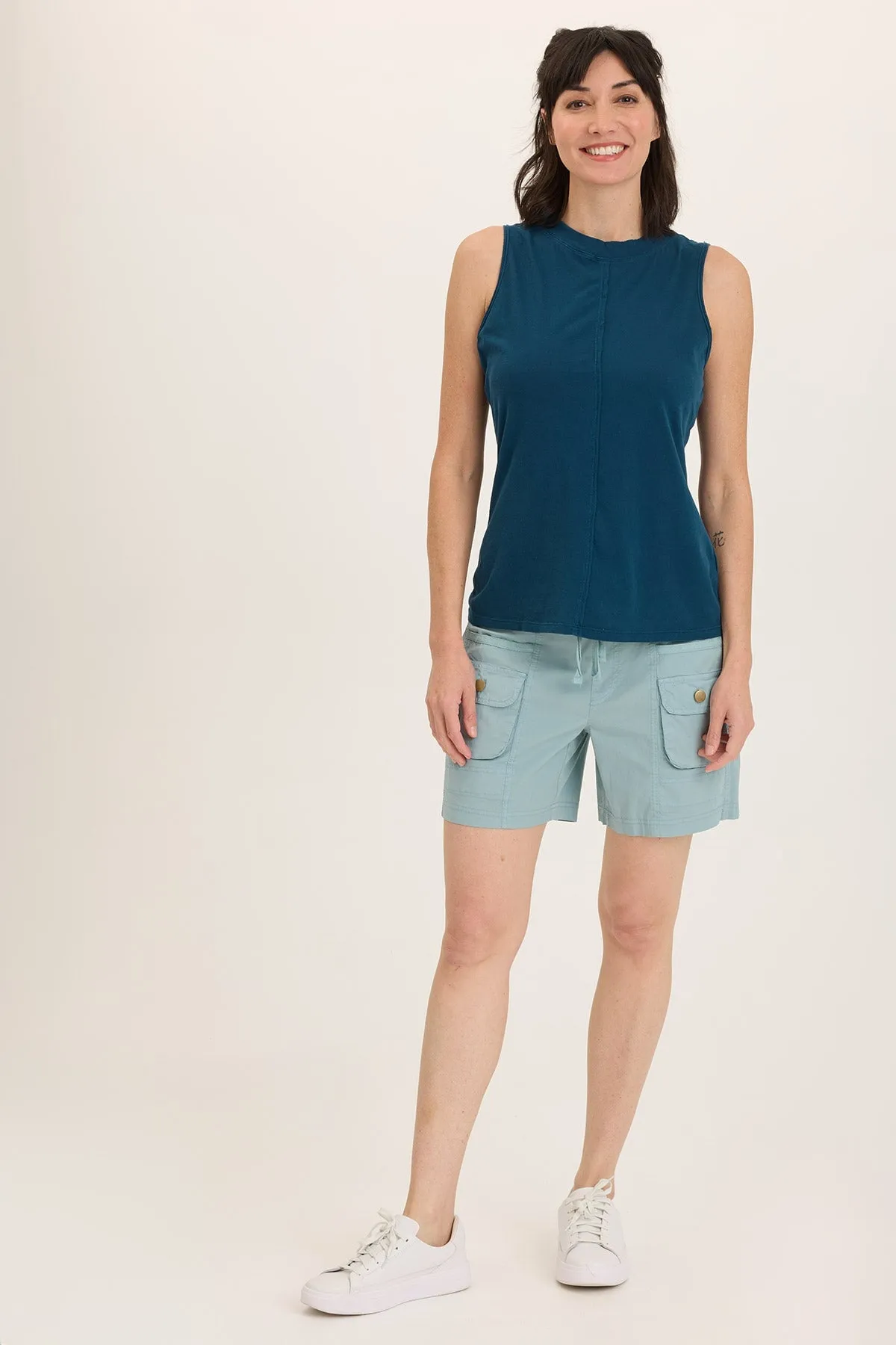 Firm Leather Felix Stretch Poplin Cargo Drawstring Short