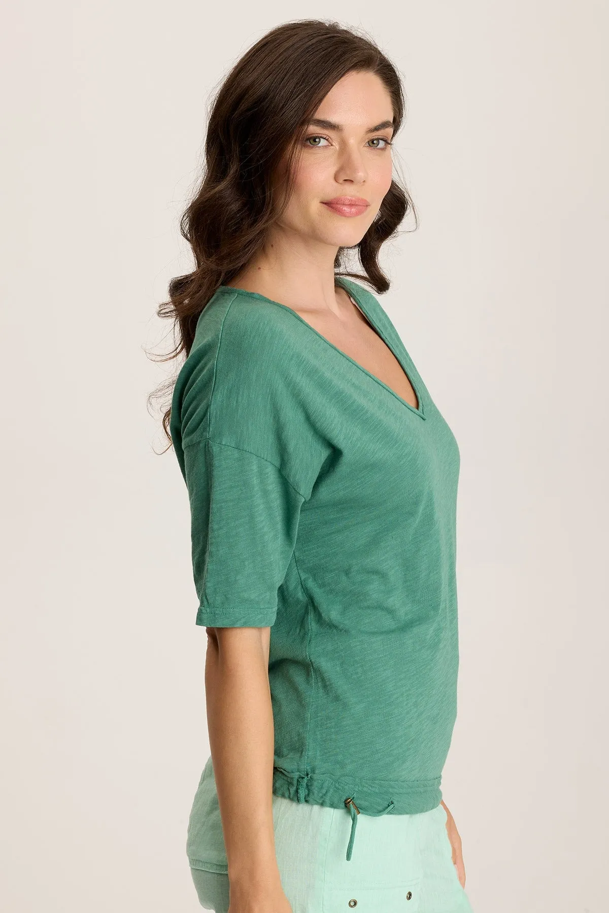 Airflow Vents Rajni V-Neck Cinchable Hem Tee