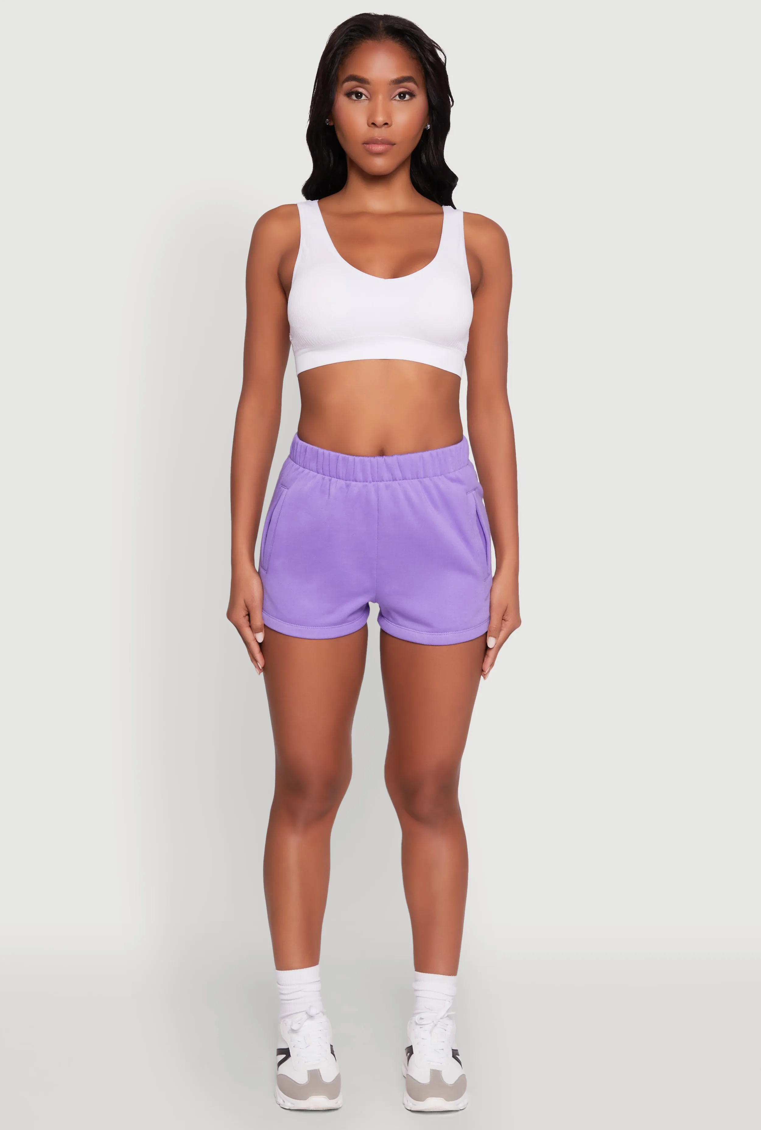 Anti Static Fabric Activewear Fleece Lined Sweatshorts
