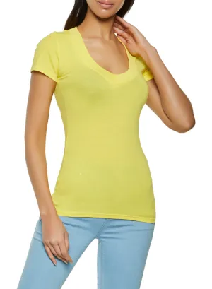 Easy-Going Style coordinate with other items Basic V Neck Tee