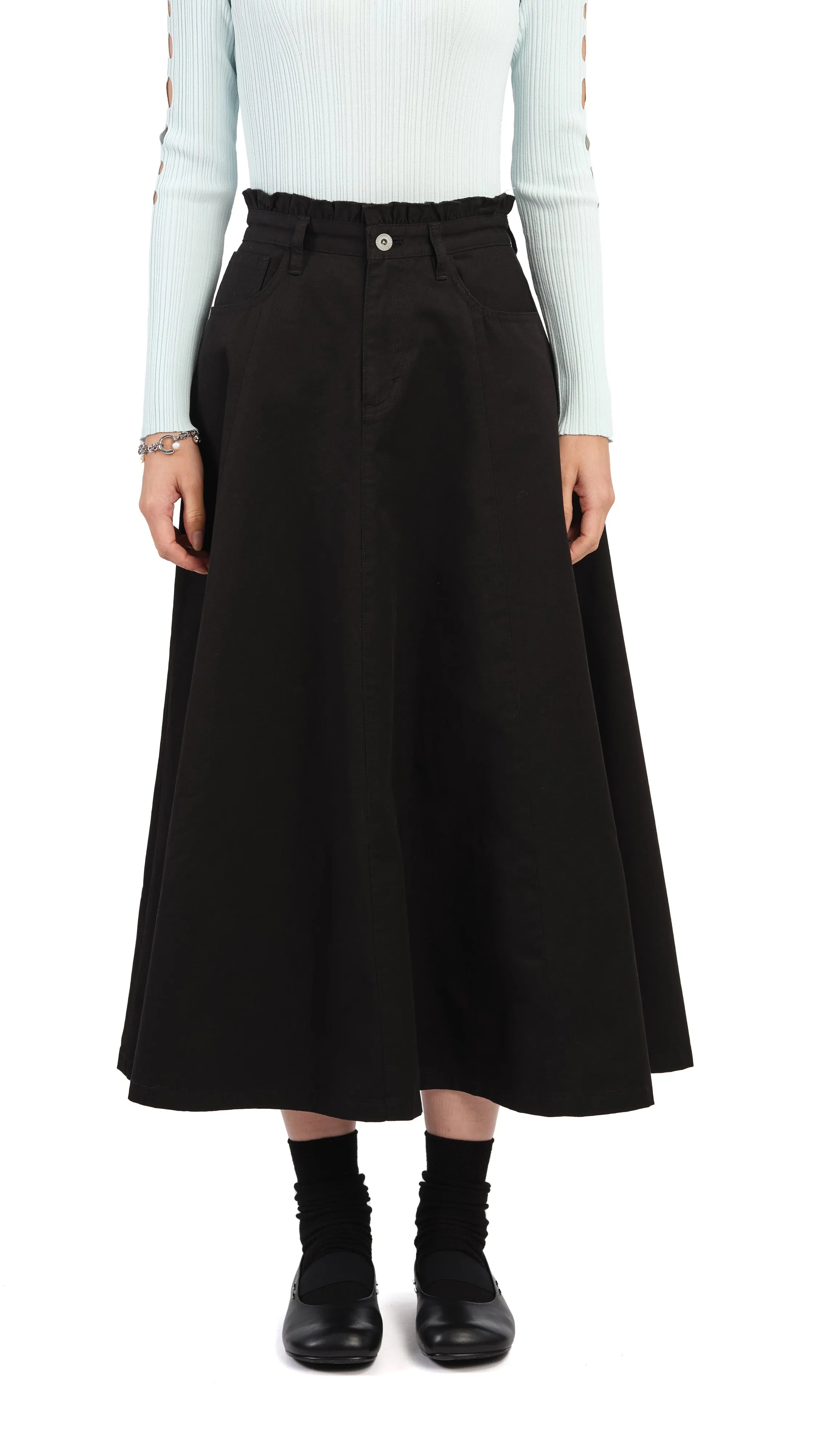 Casual Edge Ruffles Trim Skirt