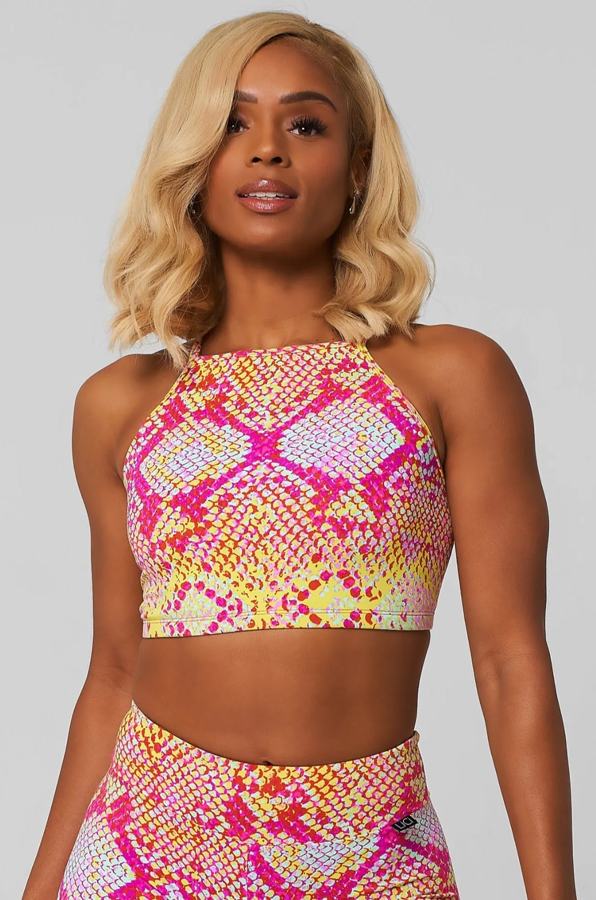Pink Lemonade Criss Cross Crop Top NonChafingEdges StaticFreeLining