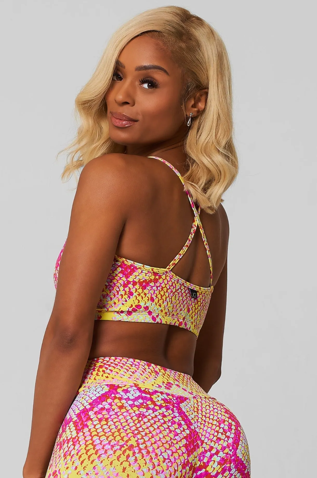 SnagResistant Weave Pink Lemonade Criss Cross Crop Top