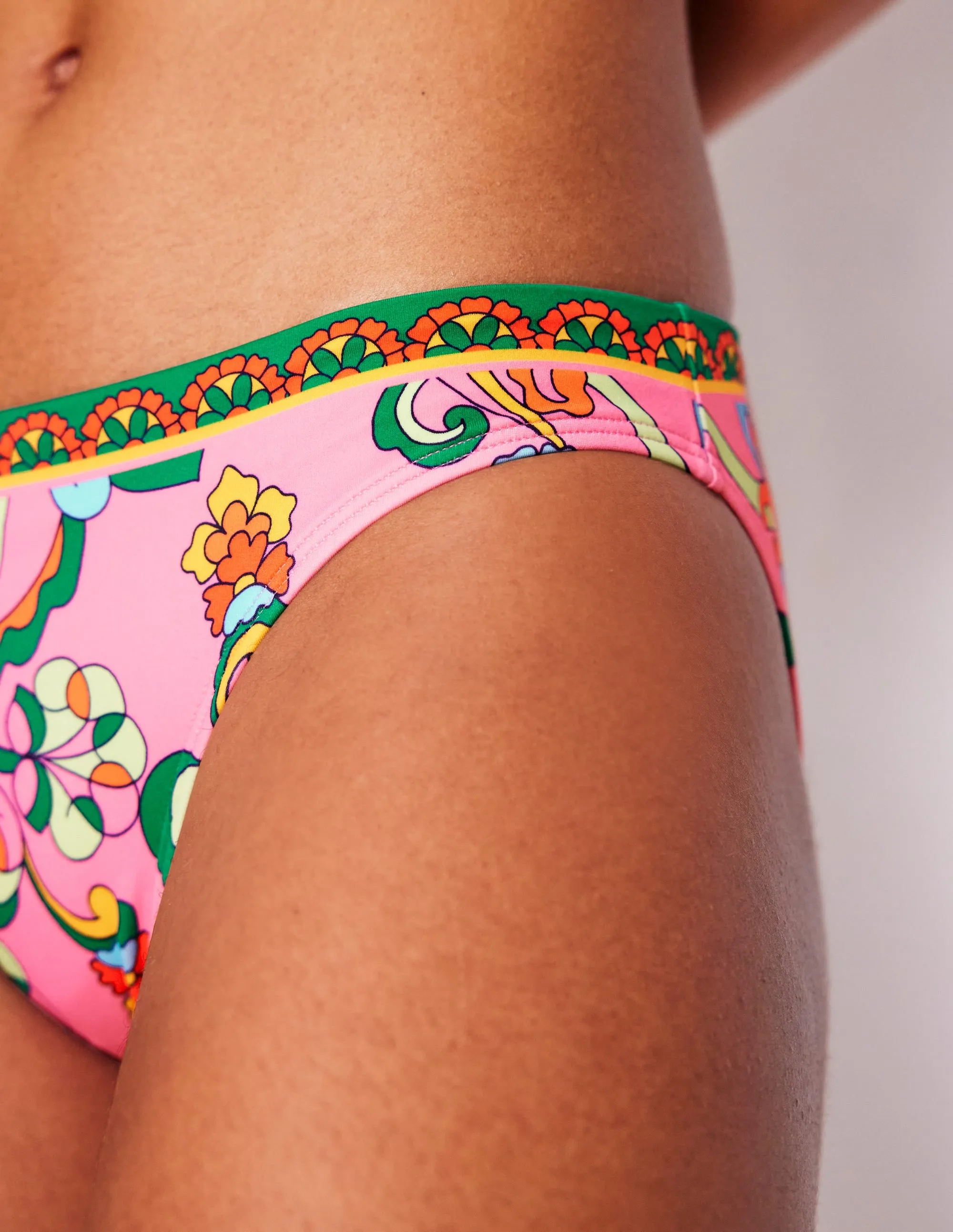 UV Protection Finish Classic Bikini Bottoms-Pink,
