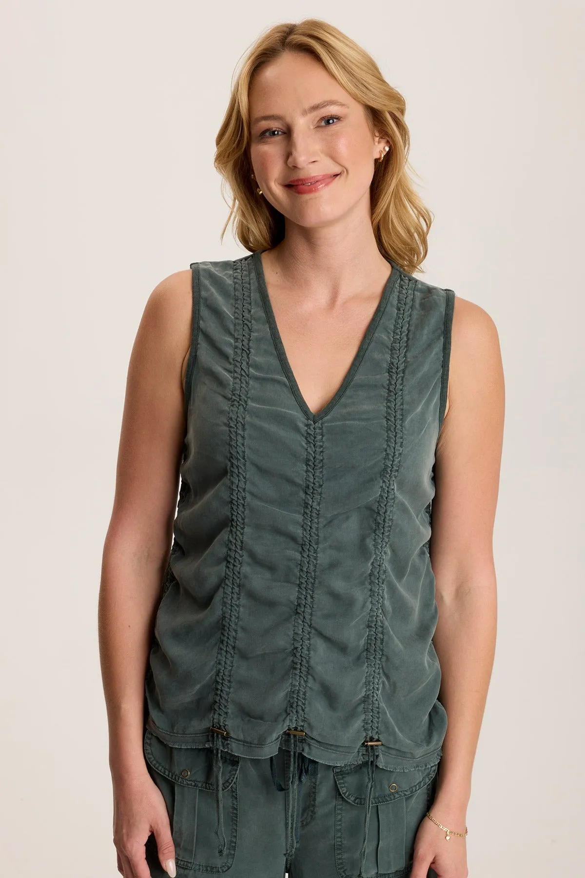 QuickDrying Wind Block Mitzi Twill Cinched Cord Tank