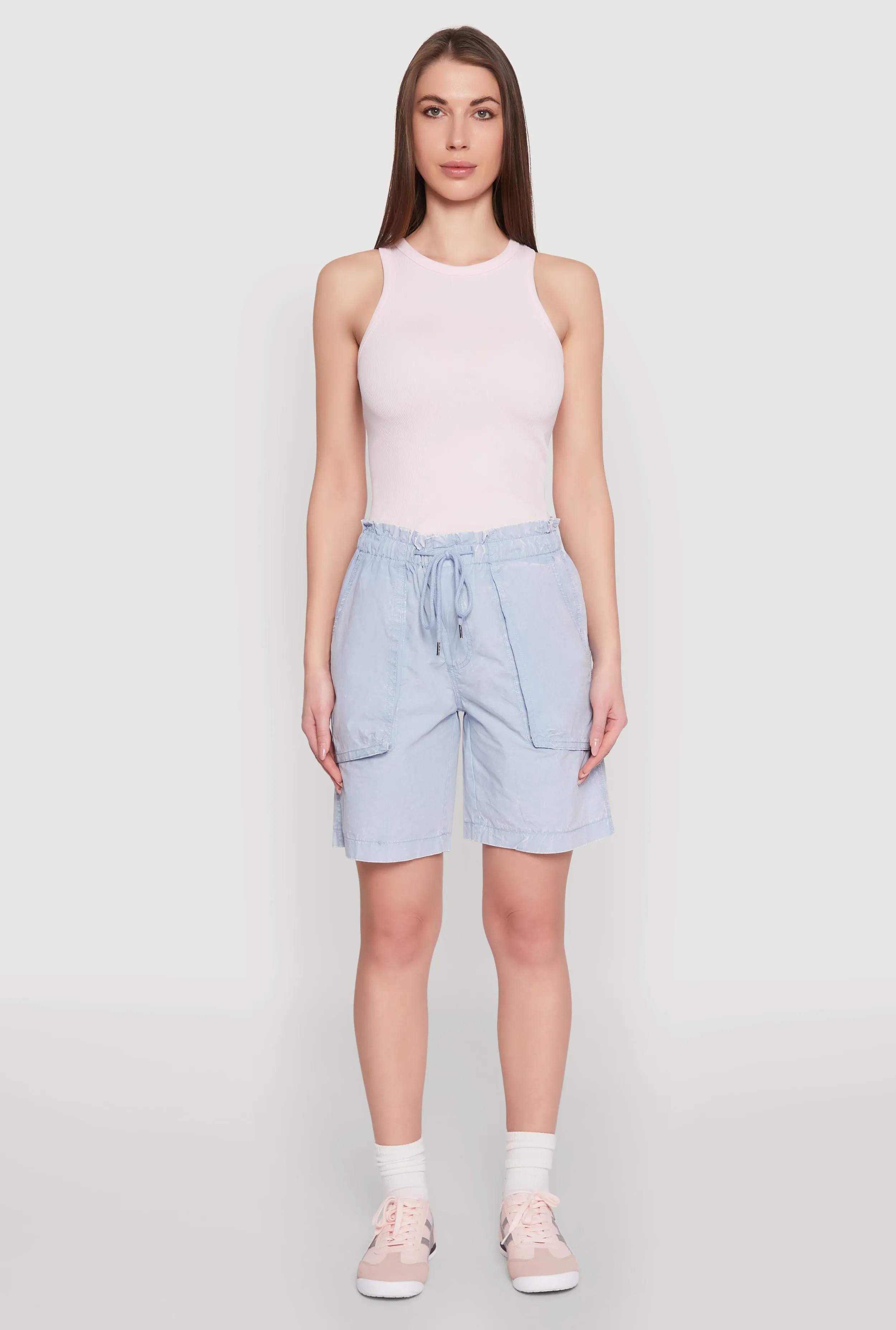Soft Touch Modern Fit Poplin Drawstring Bermuda Shorts