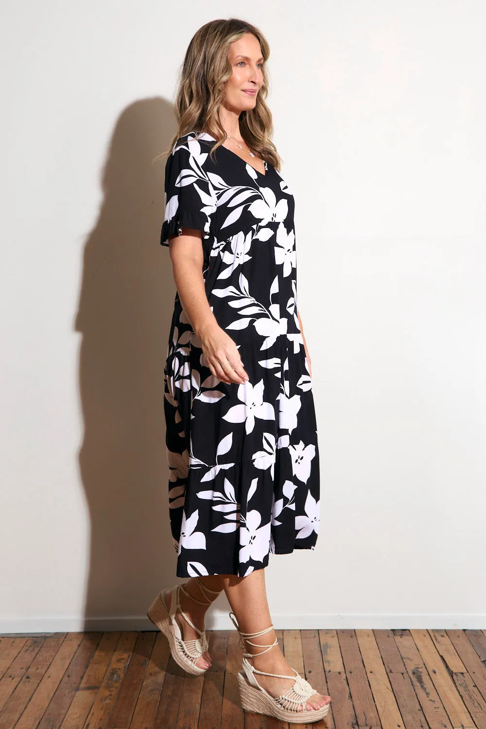 Azure Tide Forest Air Sabrina Maxi Dress in Night Blooms