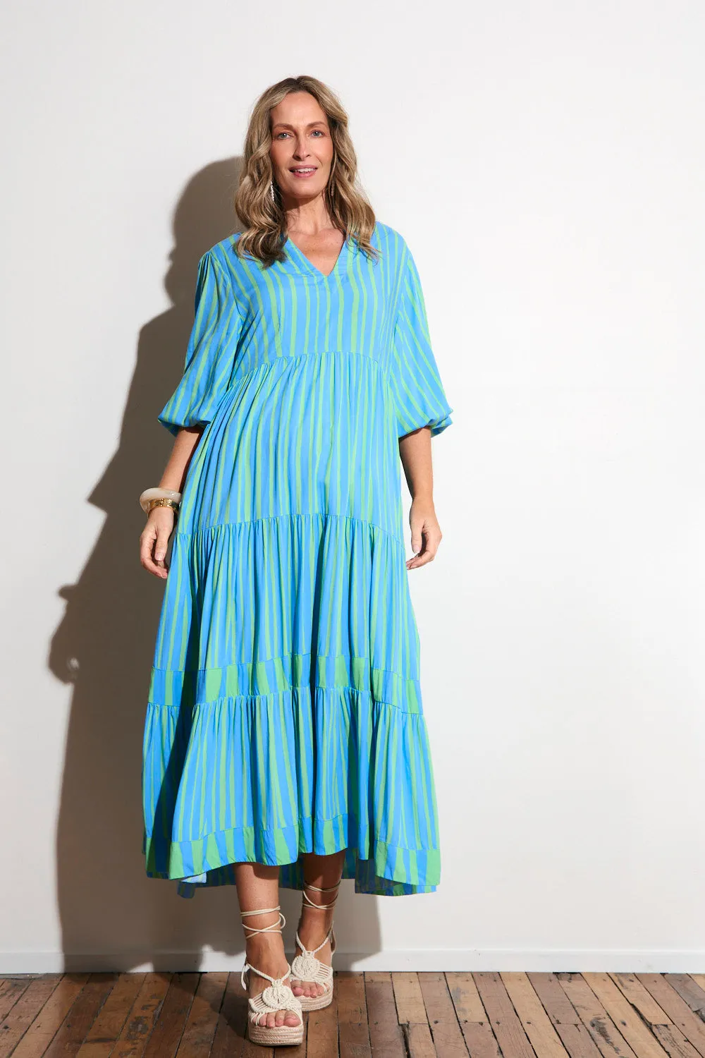 Sunshine Hour Sabre V-Neck Dress in Tropical Spring