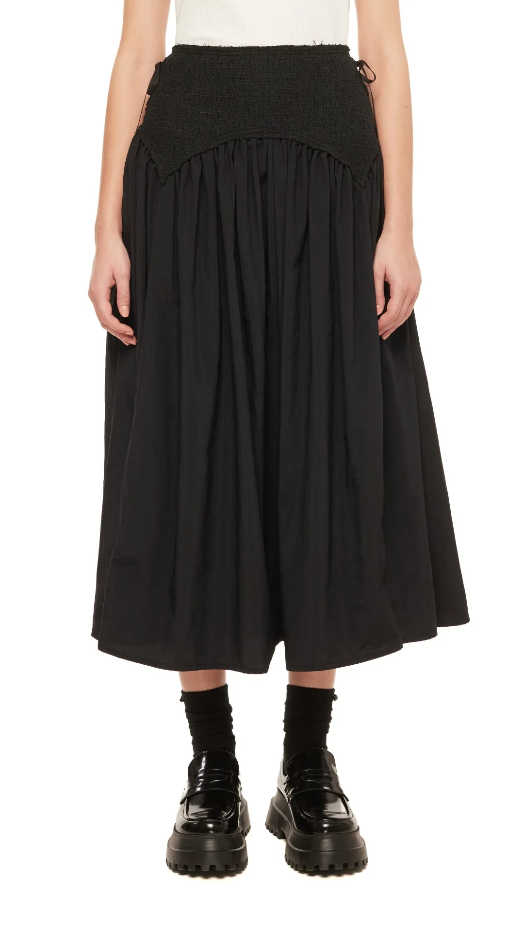 Comfy Style Tweed Lace-Up Skirt