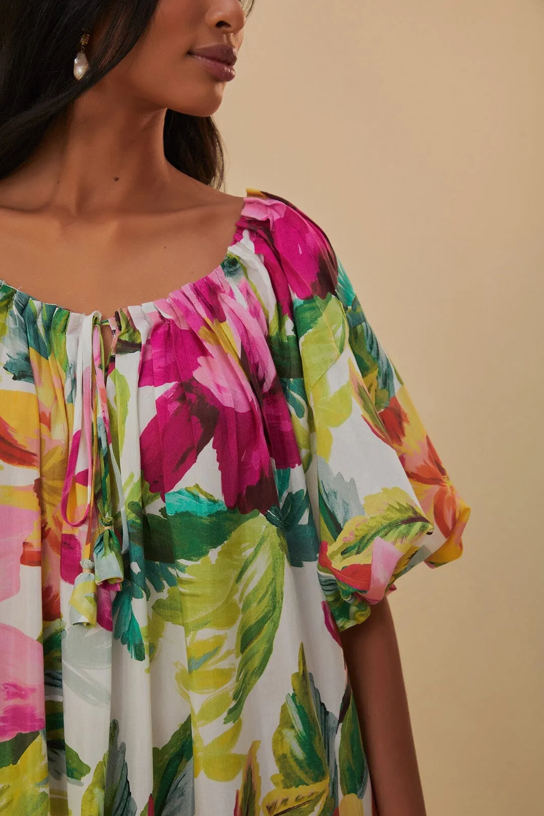 casual beachwear Off-White Painted Flowers Maxi Dress
