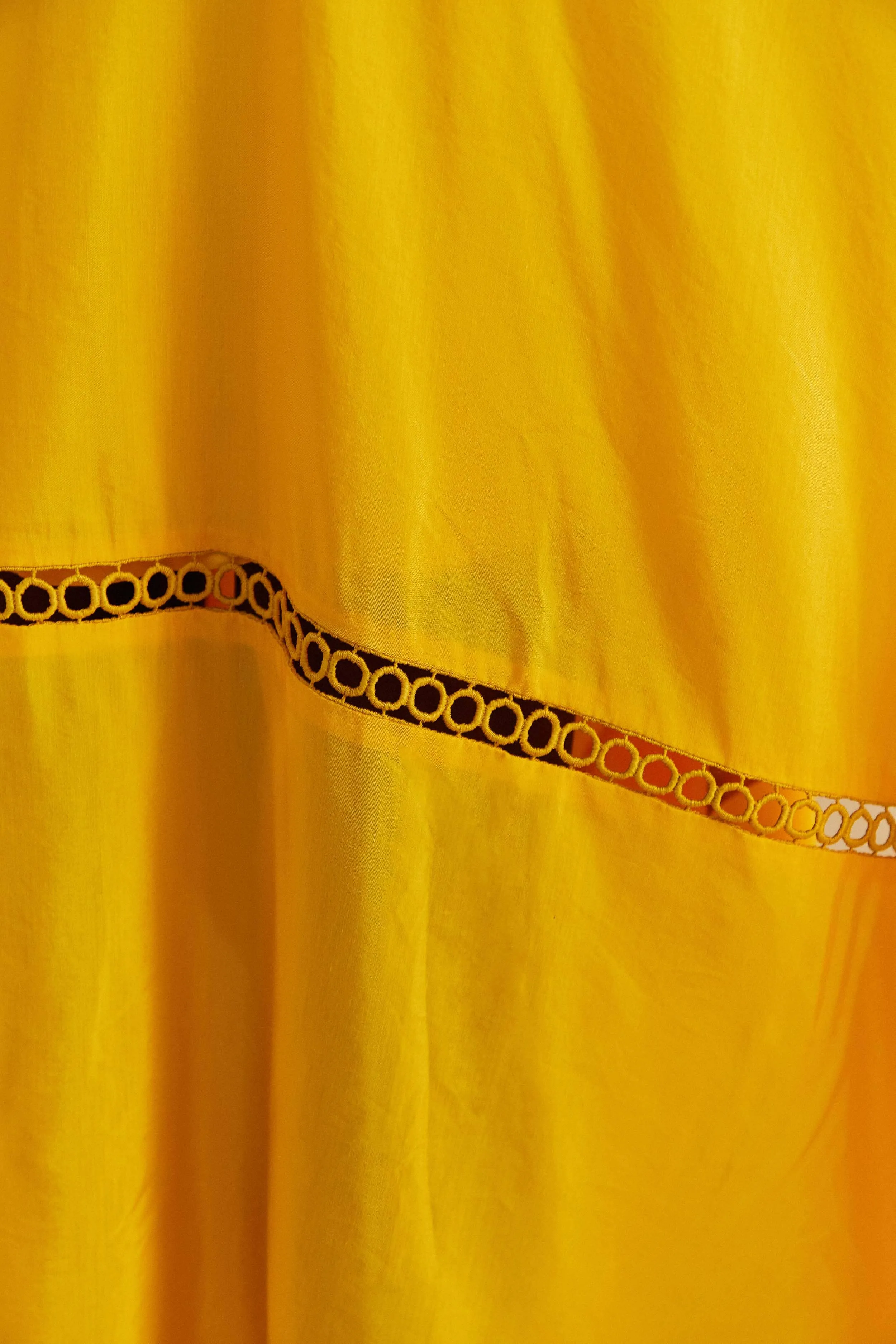 Yellow Sleeveless Maxi Dress Steel Glow Trim Art