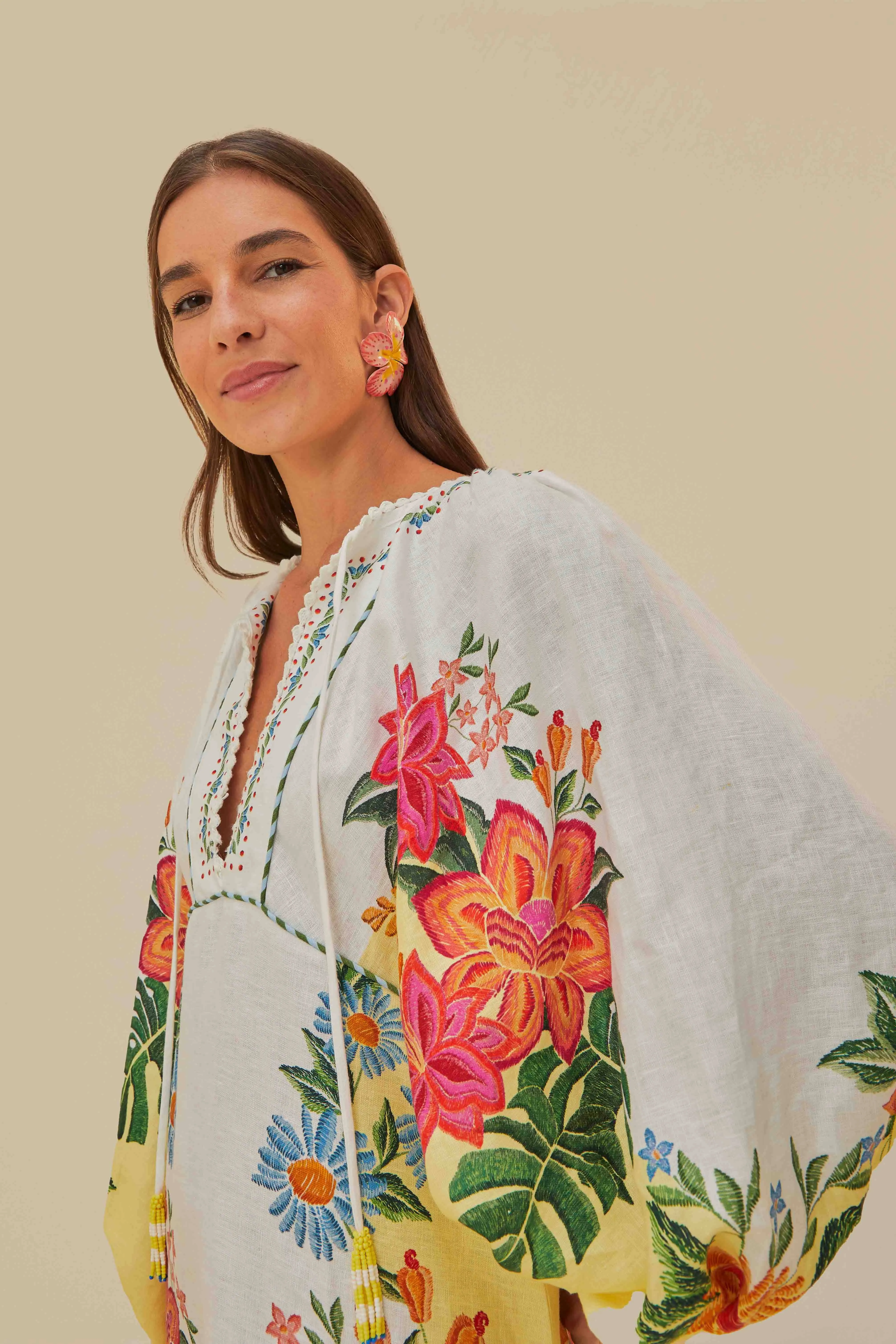 Bold pattern maxi Feather Glow Off-White Bloom Garden Maxi Dress