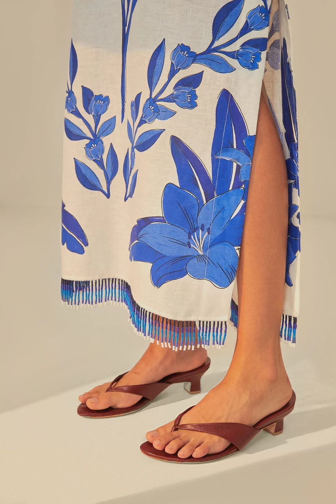 Ruby Pop Off-White Blue Yard Sleeveless Maxi Dress