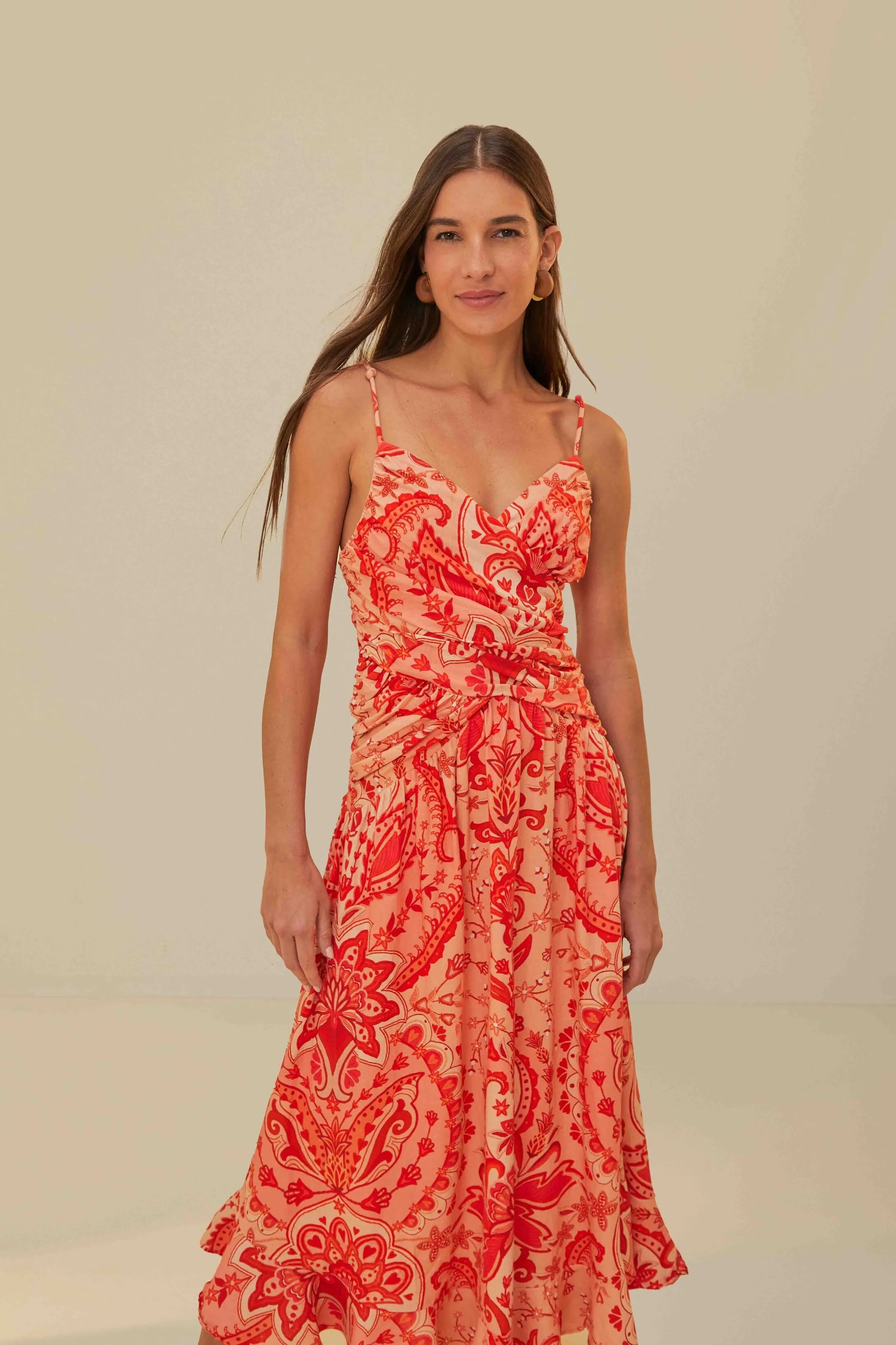 Red Jaipur Crossover Maxi Dress The simple design of this dress ensures that it will never go out of style