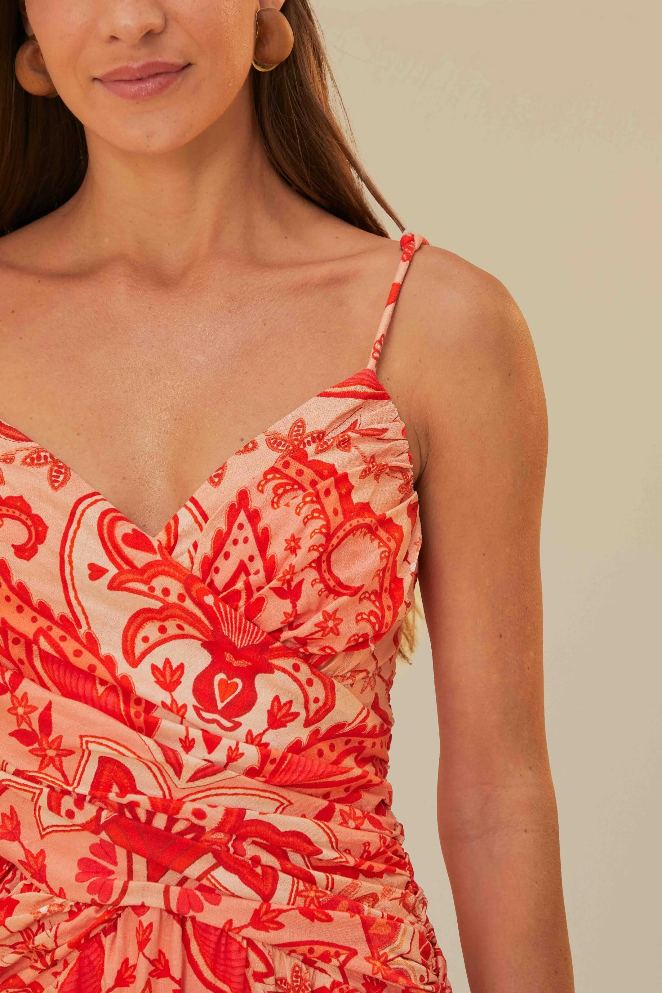 Moonlit Shore Day-to-evening wear Red Jaipur Crossover Maxi Dress