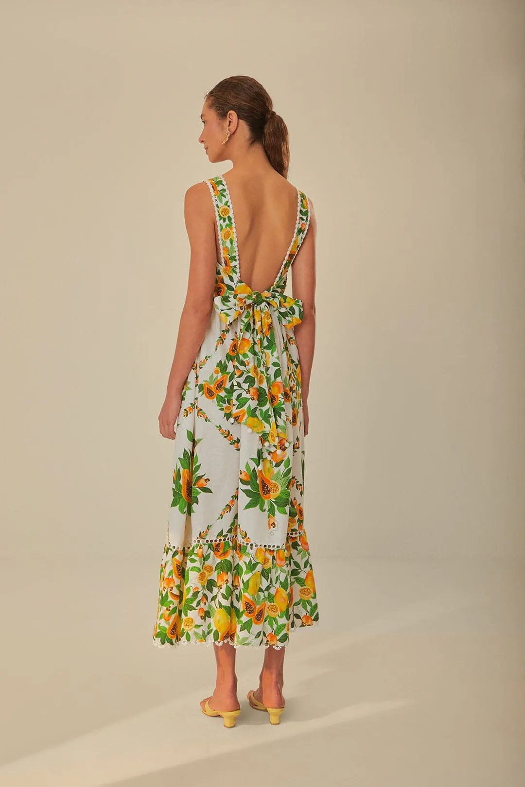 Shell Shine Off-White Papaya Salad Scarf LENZING? ECOVERO? Euroflax? Maxi Dress