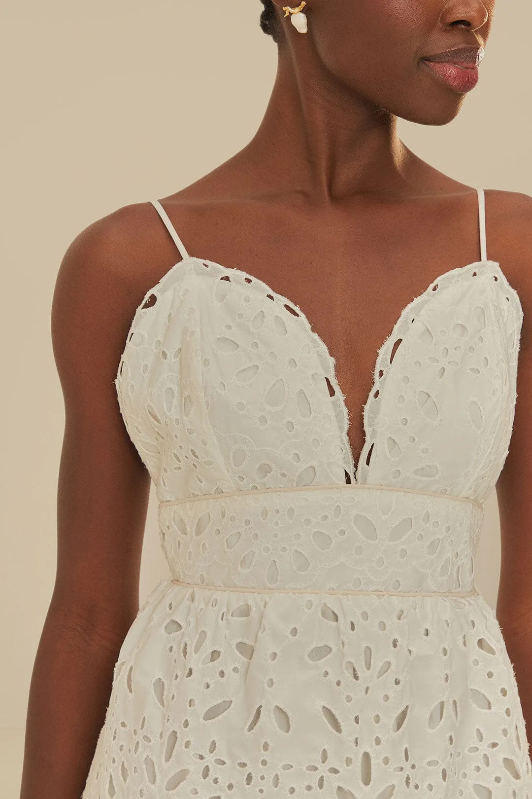 White Laise Sleeveless Maxi Dress Crafted with high-quality materials this dress ensures both comfort and durability Cross Stitch