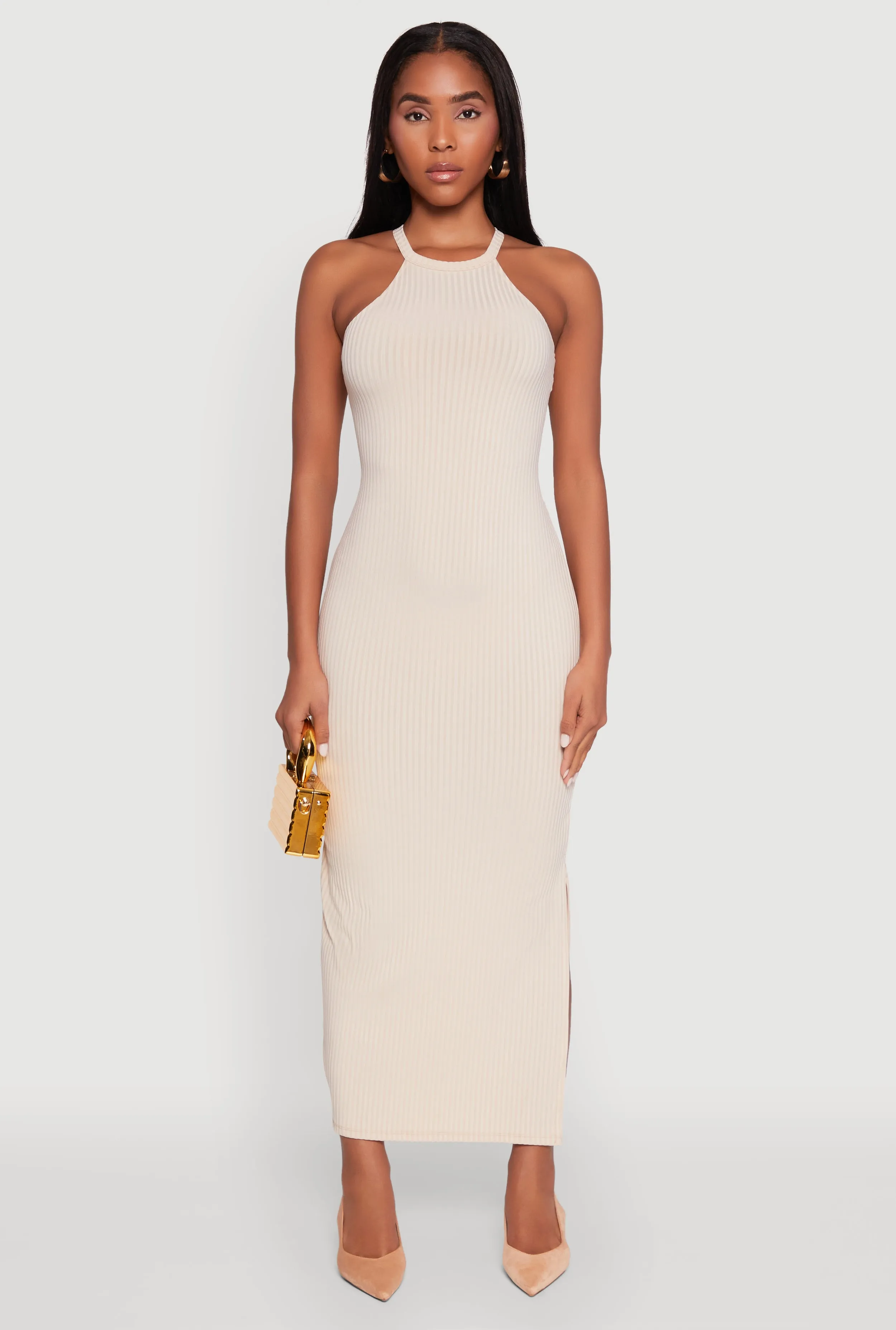 High Neck Maxi Tank Dress Soft-touch maxi gown