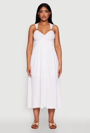 Early Light Haute Monde Linen Wood Beaded Strap Sundress
