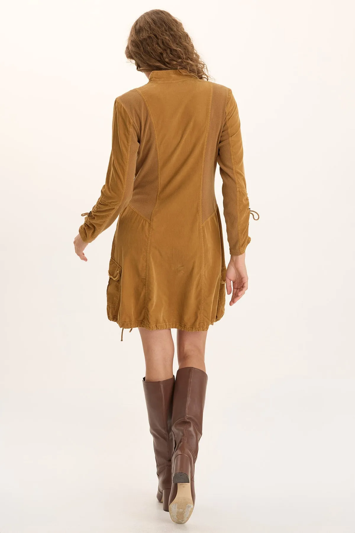 Conscious Fit Anu Corduroy/Jersey Cinched Jacket-Dress