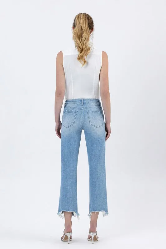 Festival Air Lovervet Light Wash Wide Leg Distressed Crop Jean