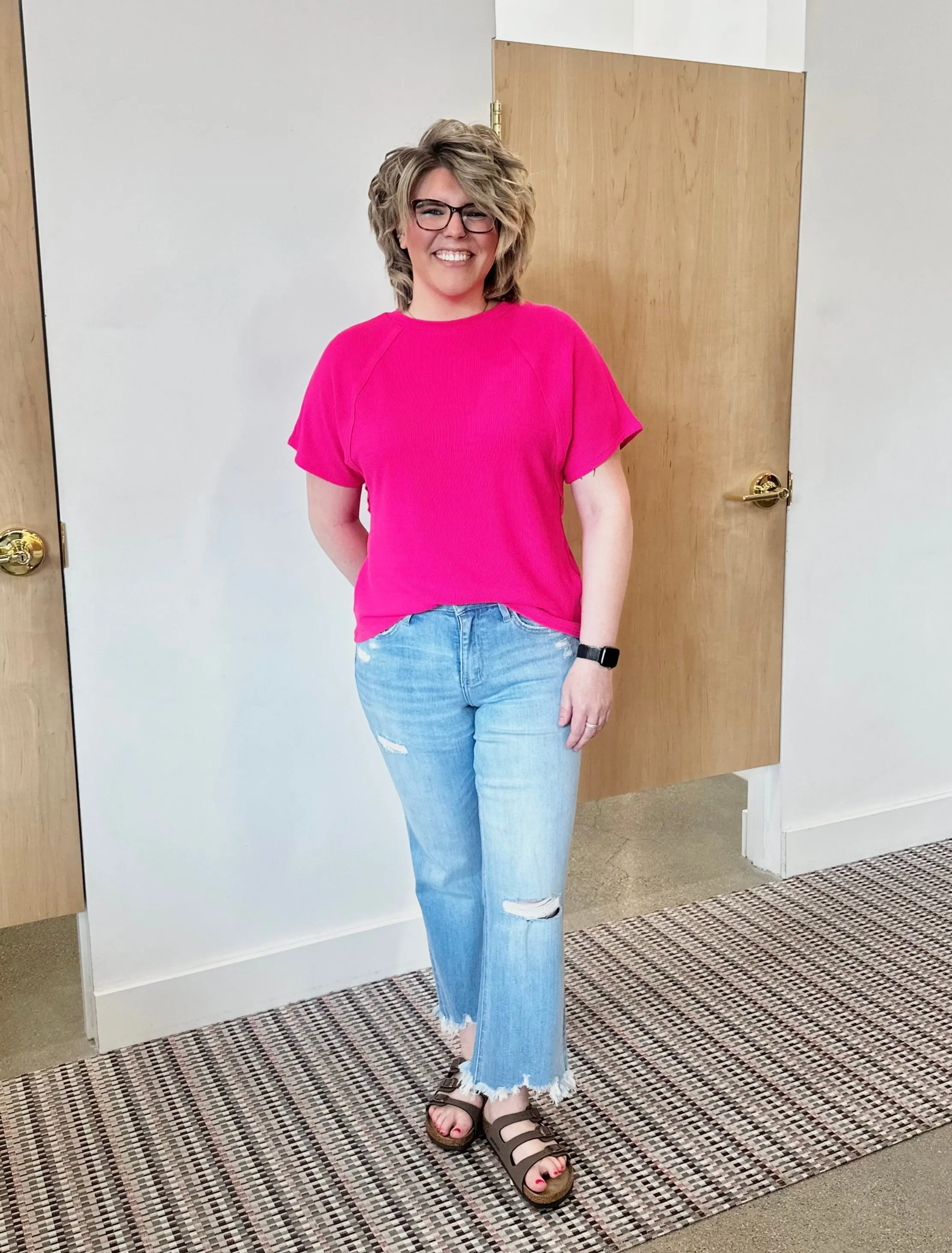 Lovervet Light Wash Wide Leg Distressed Crop Jean Cultural Fit