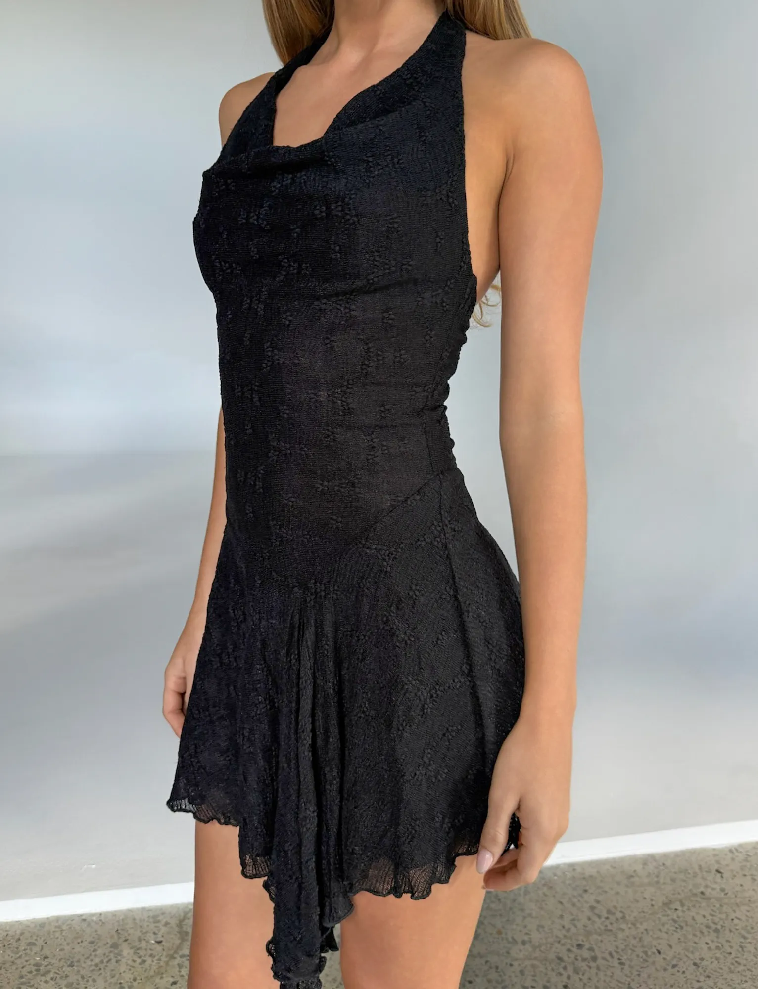 FIORELLA DRESS - BLACK LACE Crop Cut Youth Glow
