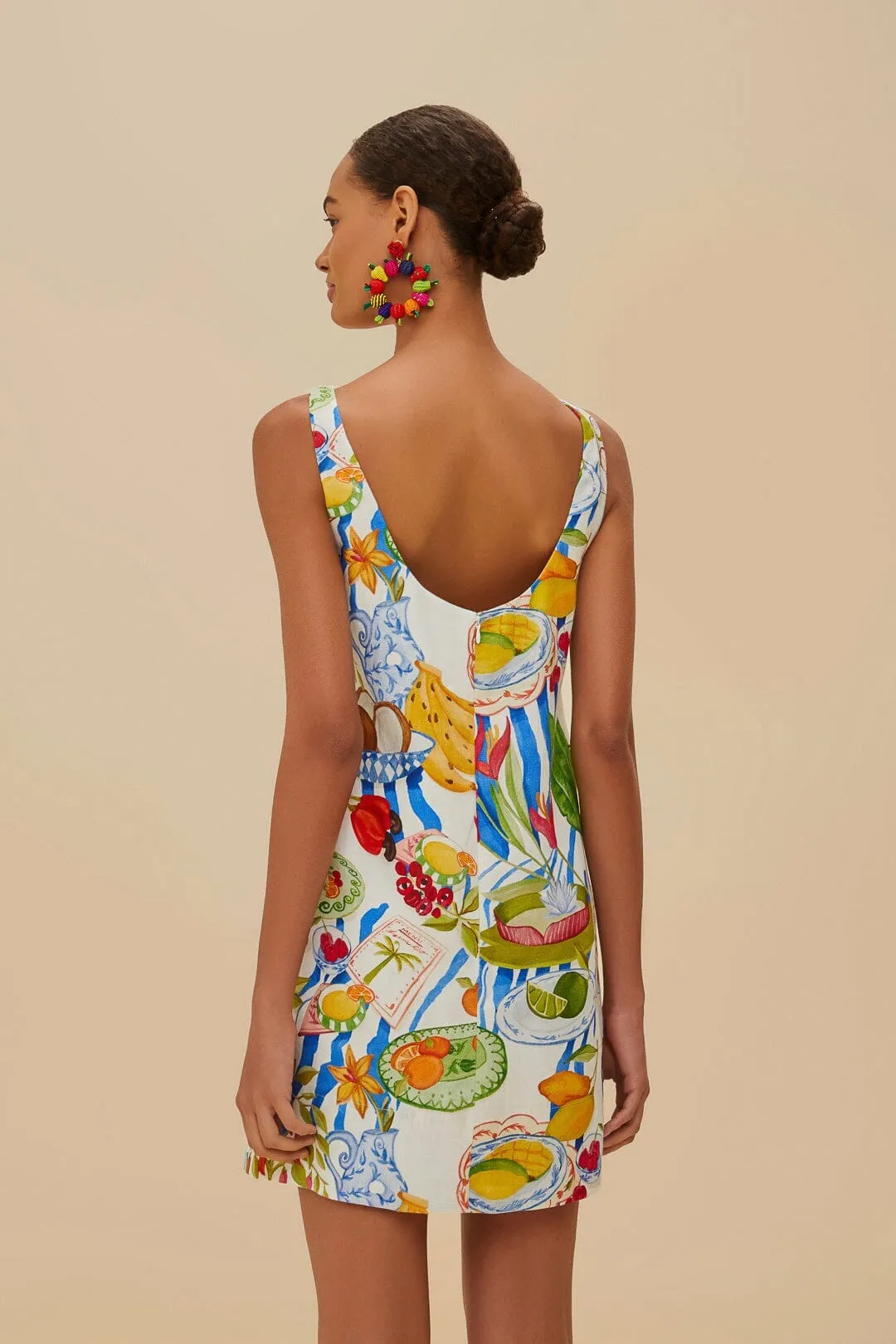 Stylish Appeal Off-White Fresh Table Euroflax? Premium Linen Mini Dress