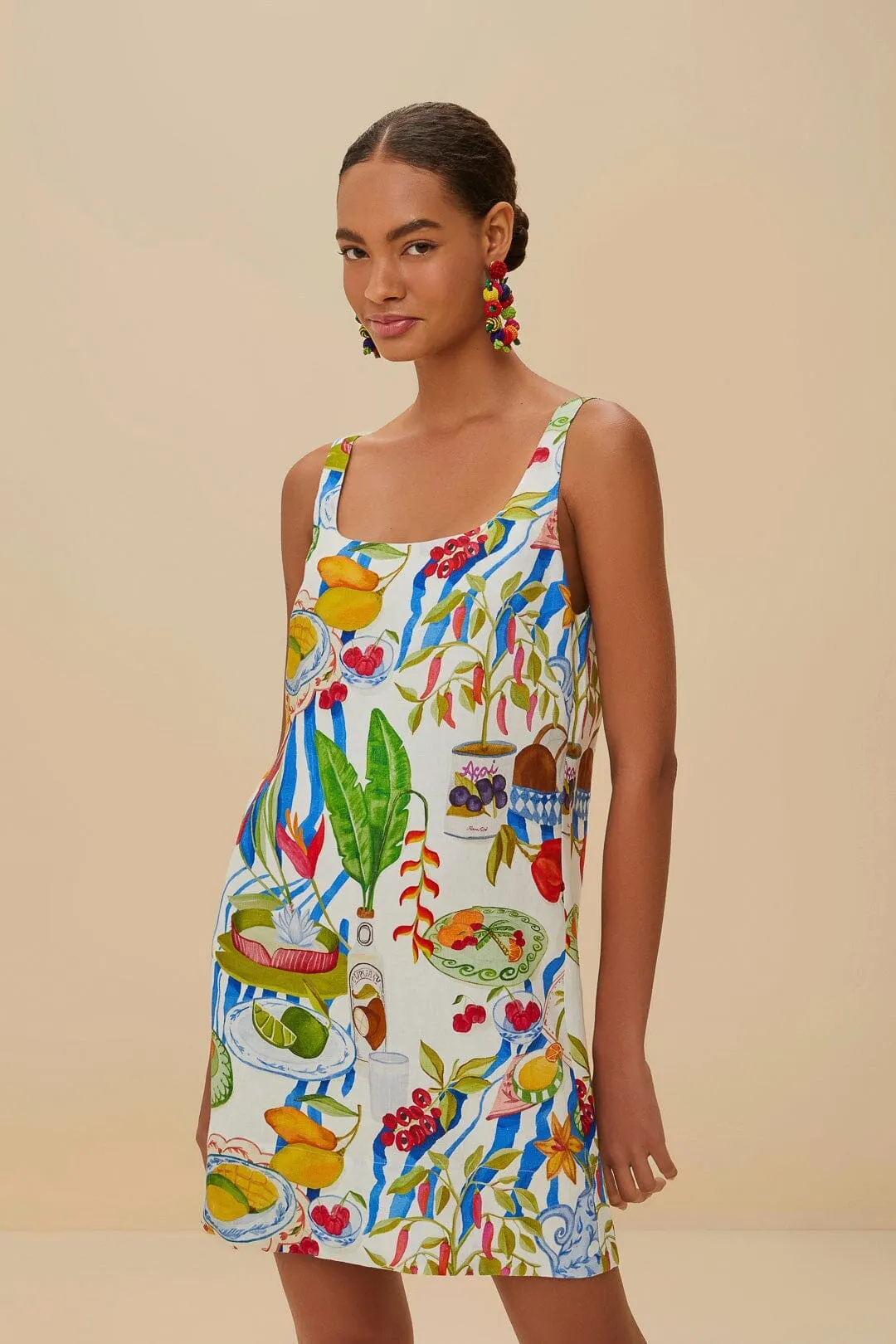 Off-White Fresh Table Euroflax? Premium Linen Mini Dress Glam Power