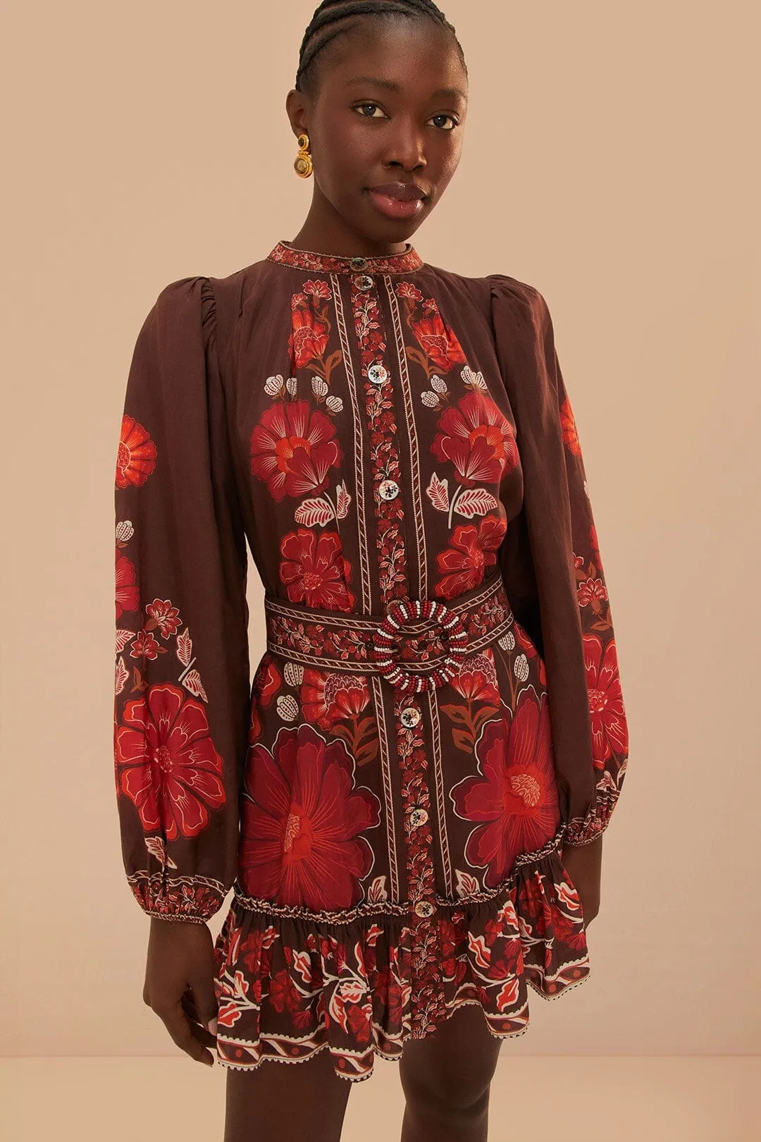 Energy Wear Brown Gigi Tapestry Mini Dress