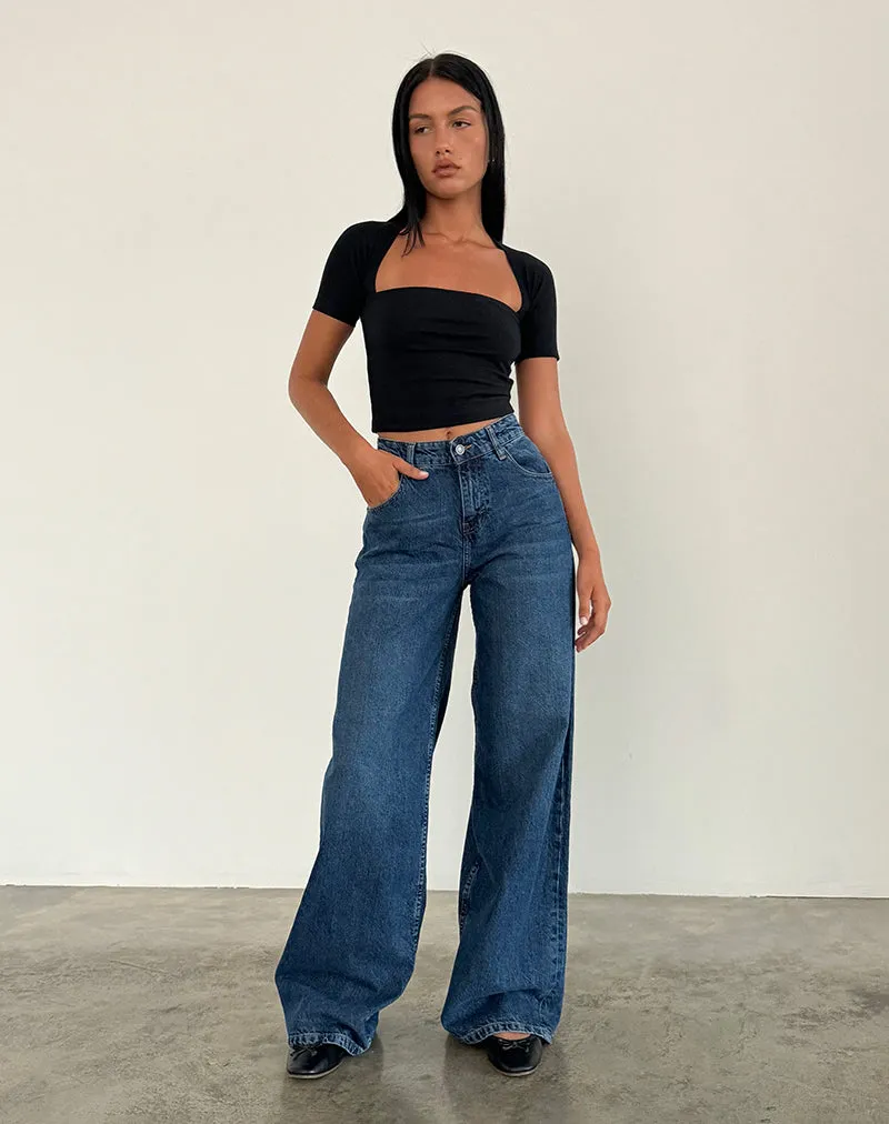 Roomy Extra Wide Jeans in Mid Blue Used Senior Ease Street Sport