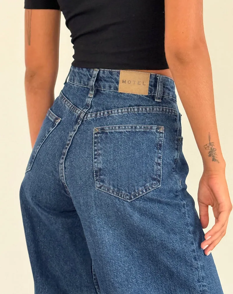 NonBindingEdges Roomy Extra Wide Jeans in Mid Blue Used