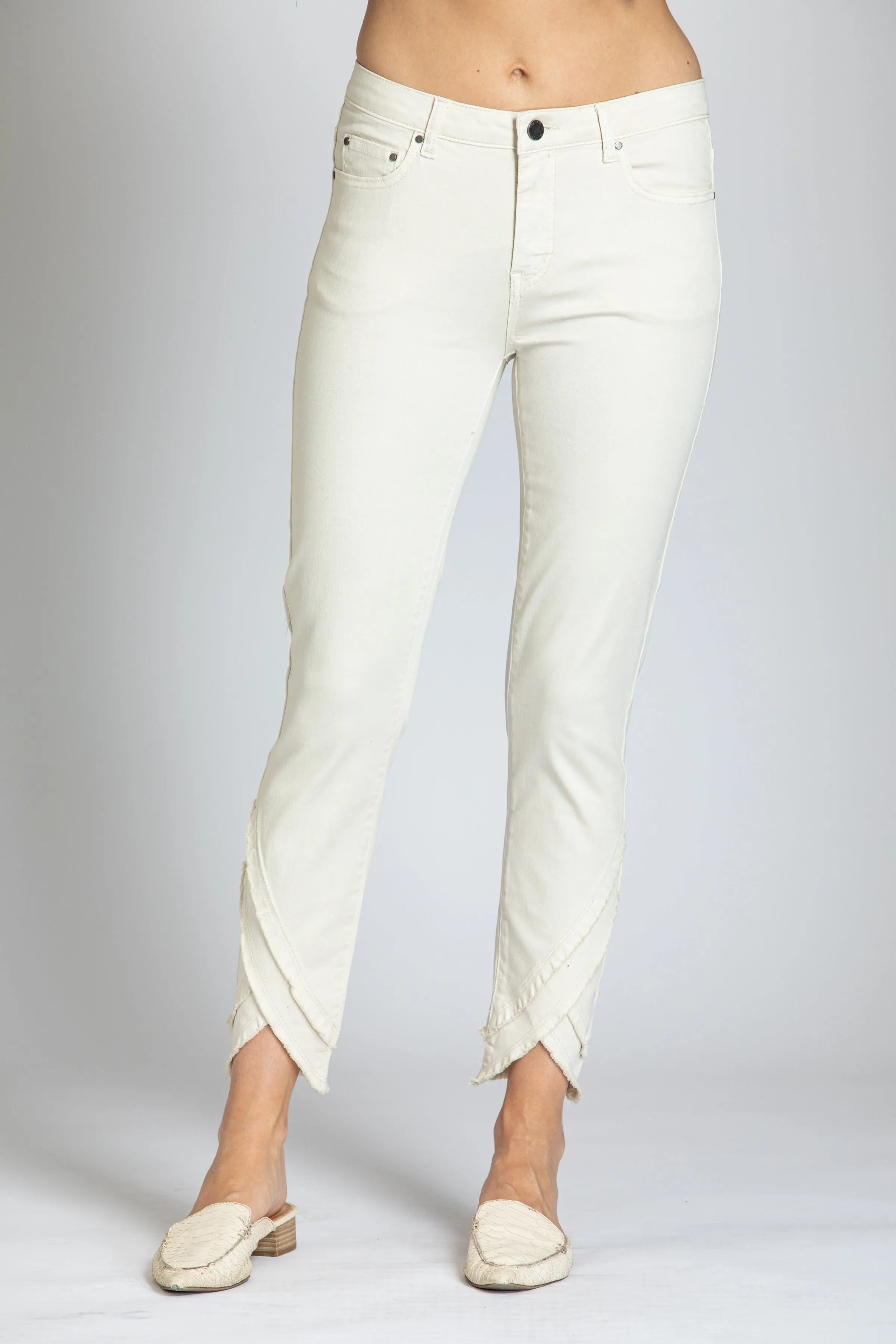 Liberty Double Layer Frayed Tulip Hem Skinny Ankle Lightweight Construction CompactPackability