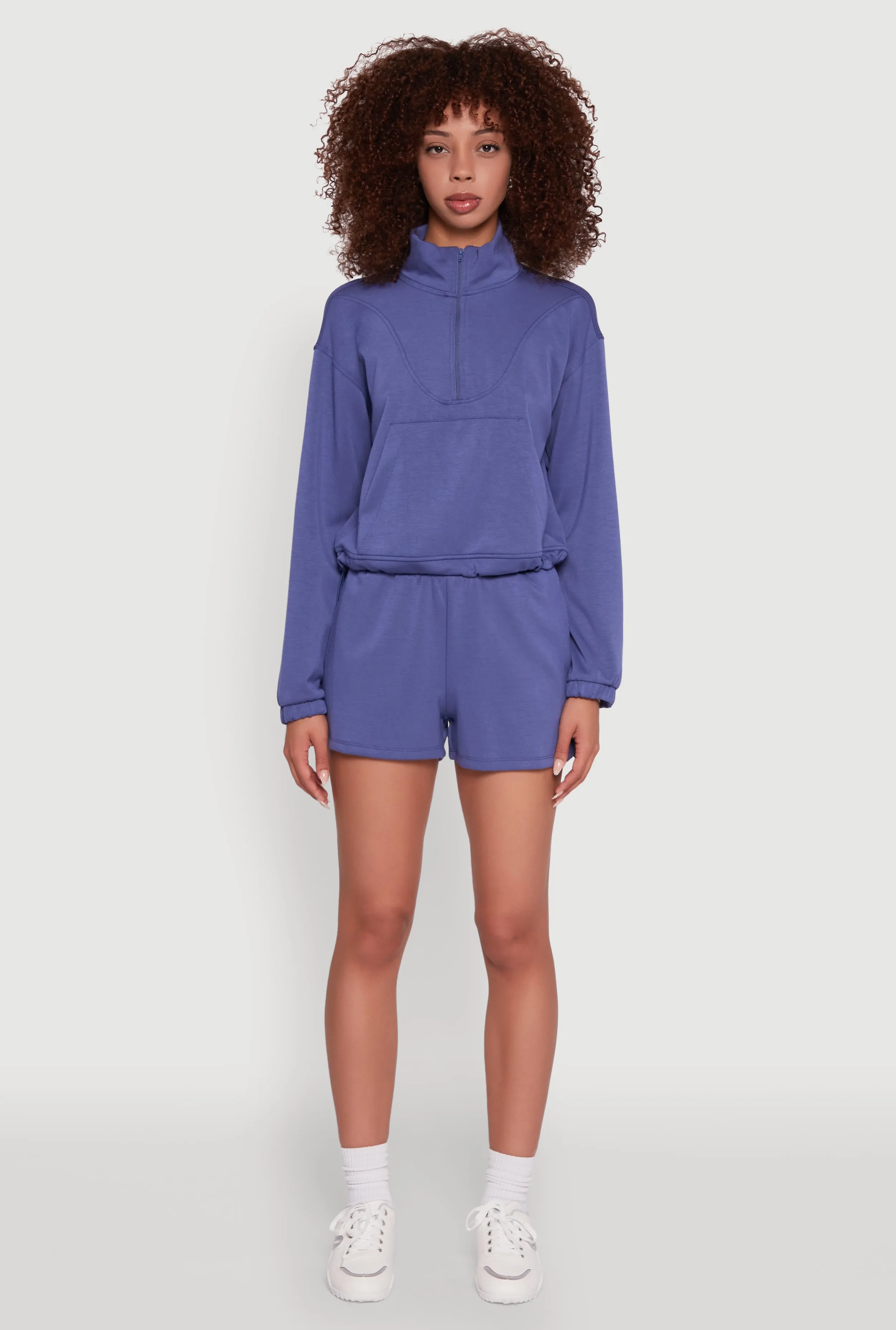 thermal fabric loafers Elastic Waist Side Slit Sweatshorts
