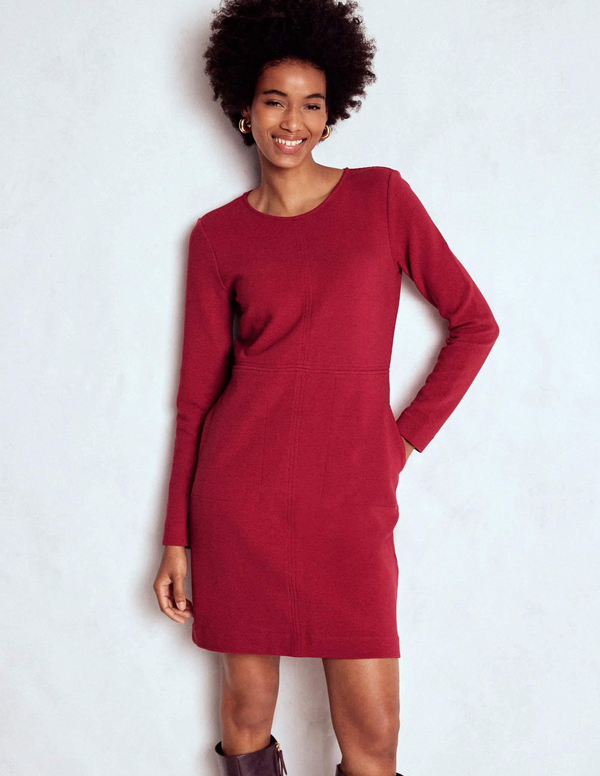 Cornelia Ottoman Dress-Red Liquorice Oversized Pocket Boho Wear
