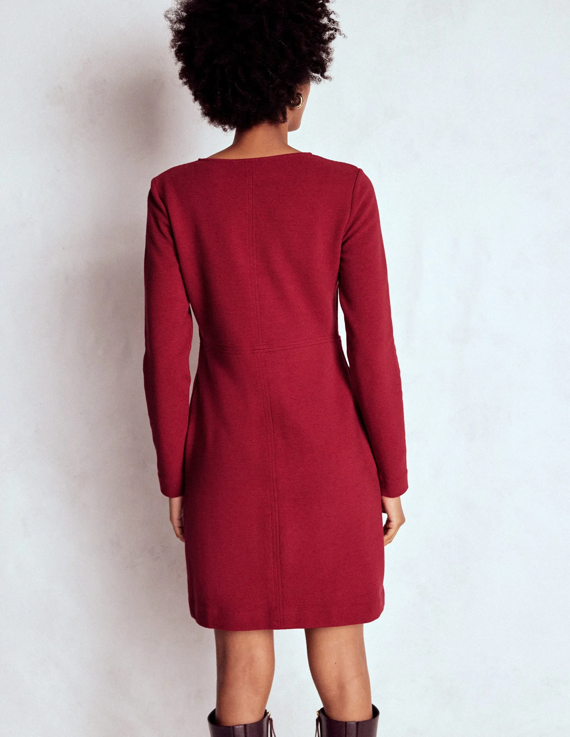 Y2K Feel Cornelia Ottoman Dress-Red Liquorice