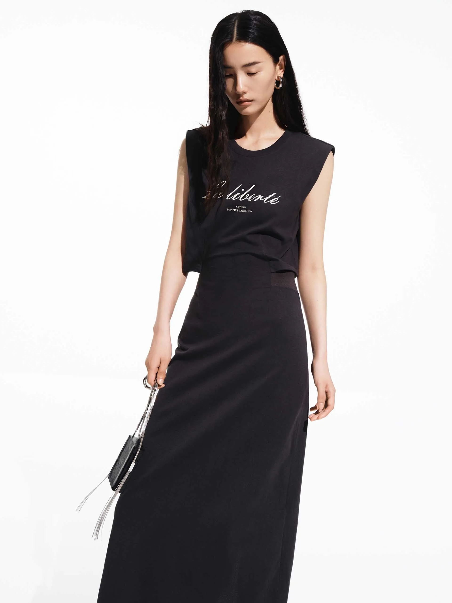 Cotton Cutout Waist Dress Winter Snow Season Switch