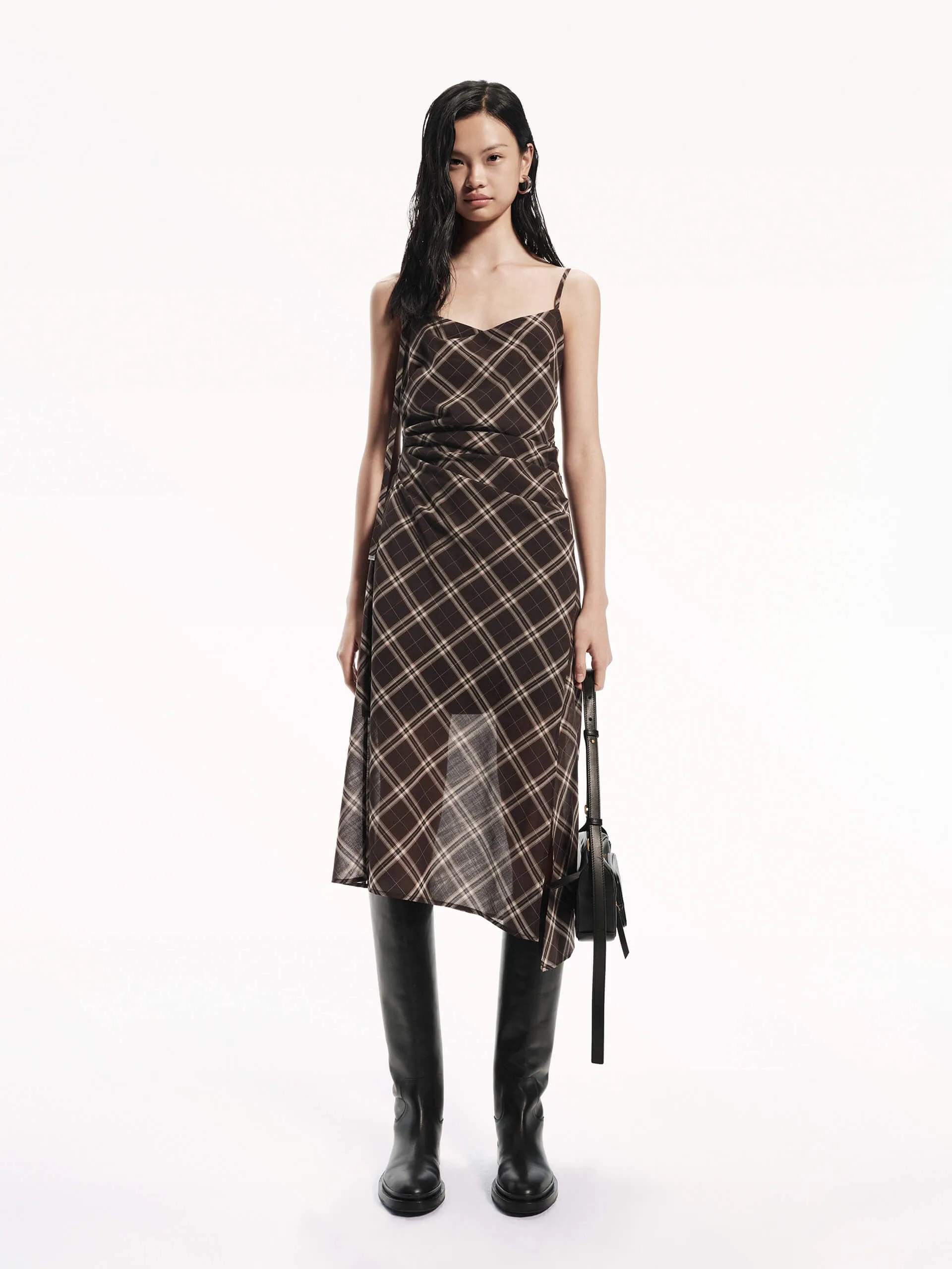 Plaid Pattern Cami Dress Contemporary Style Star Light