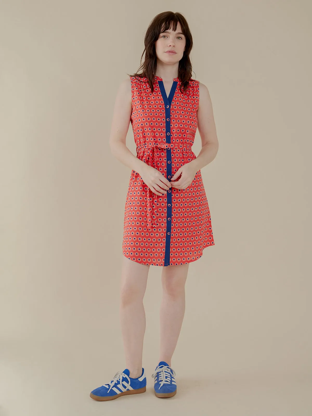 Reflective Safety Accents Athleisure Cool Thalia Shirt Dress - Poppy Suns