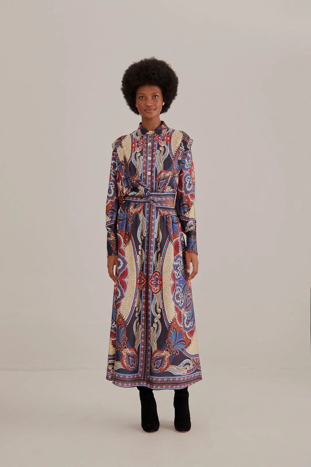 Multicolor Energy Scarf Cut-Out Maxi Dress Wood Path